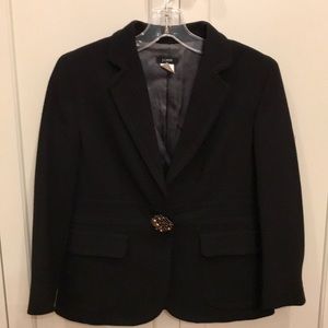 J.Crew black cropped blazer w/ jewel button